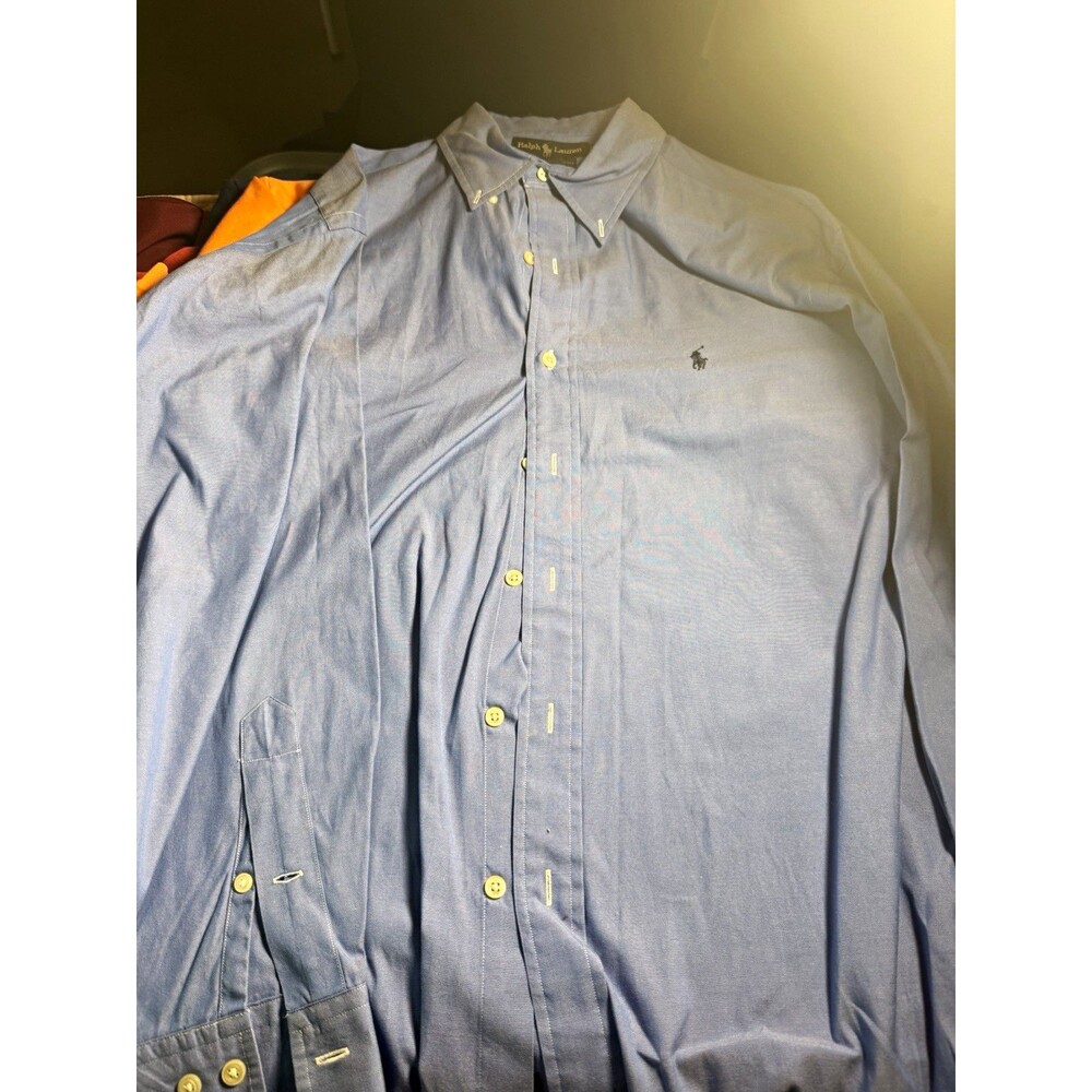 Ralph Lauren Yarmouth Men's Blue Pinpoint Oxford Button-Down Dress Shirt 16.5 33